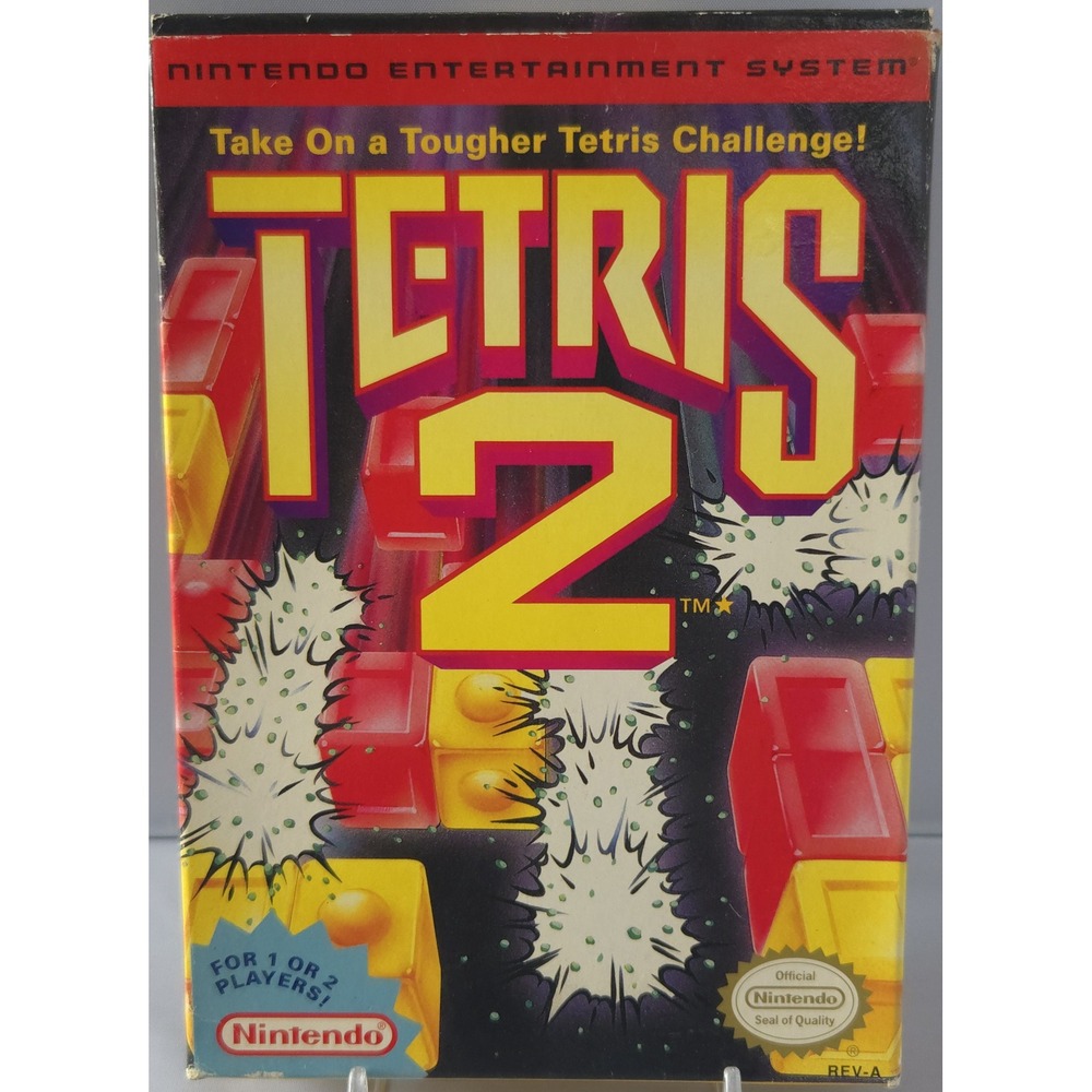 Tetris 2 - Nintendo NES - CIB - 12 Stamp - Tested‎ and Working
